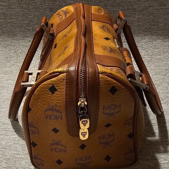 Vintage MCM Boston Cognac Visetos Handbag - Picture 2 of 16